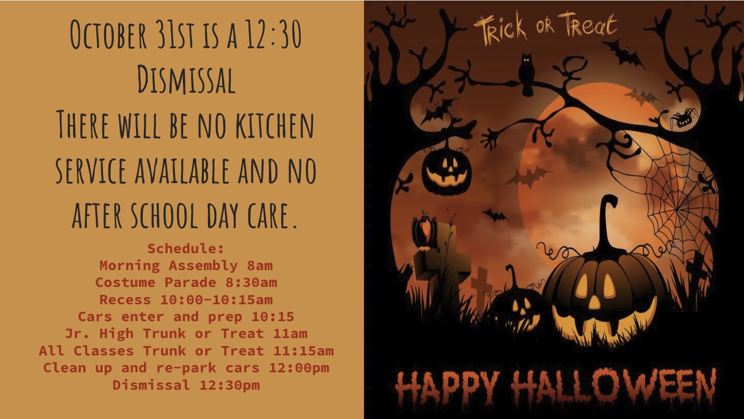 Halloween Schedule St. Ignatius Catholic School